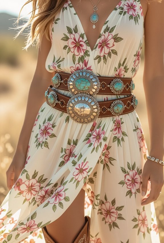 cinched layered metallic sundress elevating