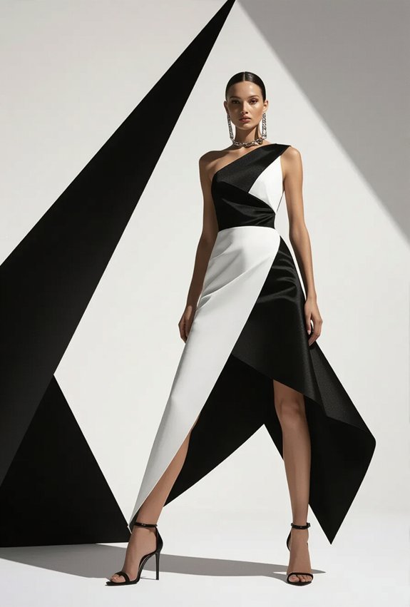 dramatic unexpected confident captivating asymmetry