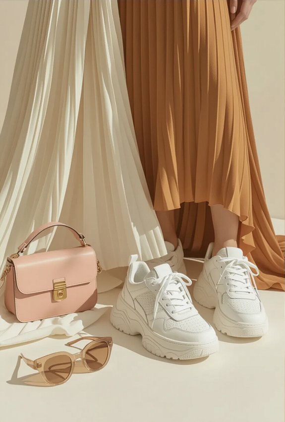 effortless contrast balancing casual chic outfit